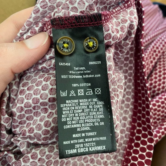 Ted Baker Men's 100% Cotton Karmex Spot Printed Polo Size 4 (Large) - Picture 6 of 8